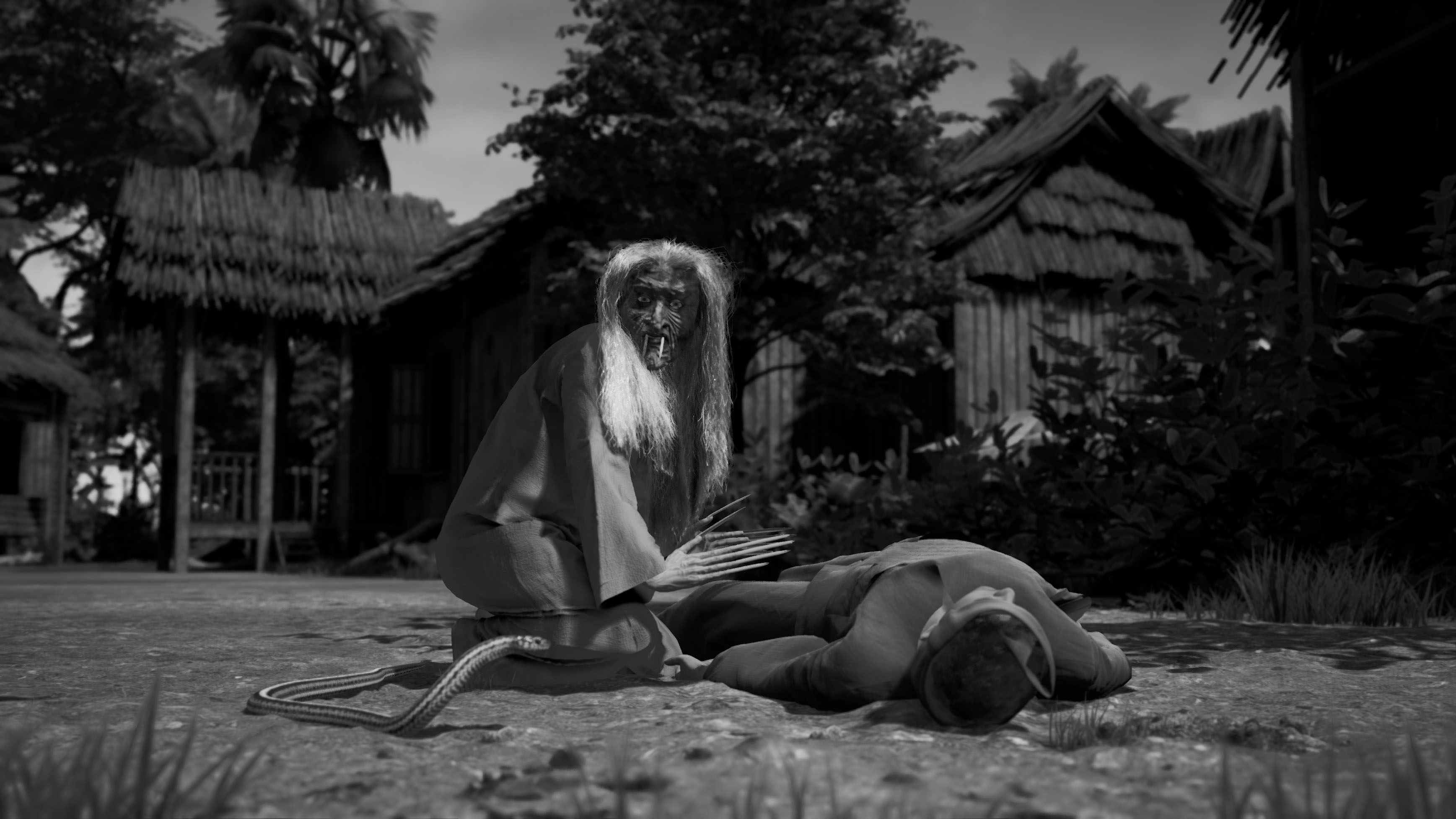 Pontianak appearing with dramatic lighting in VR experience